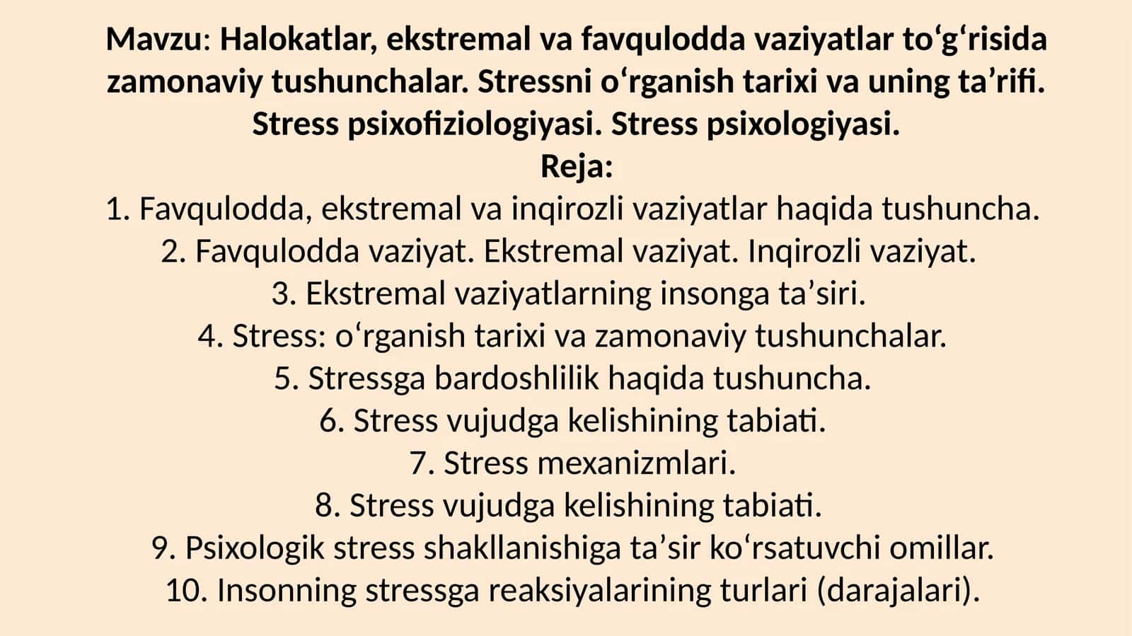 Stress: O'rganish, ta'rif, psixofiziologiya 1