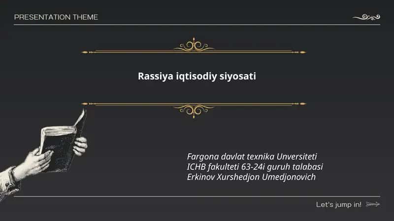 Rassiya iqtisodiy siyosati 1