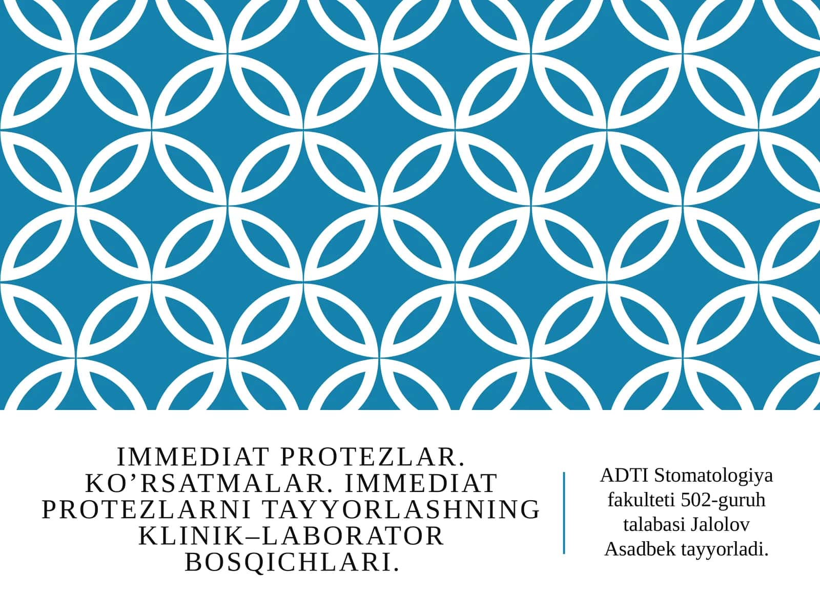 Immediat protezlar. Ko’rsatmalar. Immediat protezlarni tayyorlashning klinik–laborator bosqichlari. 1