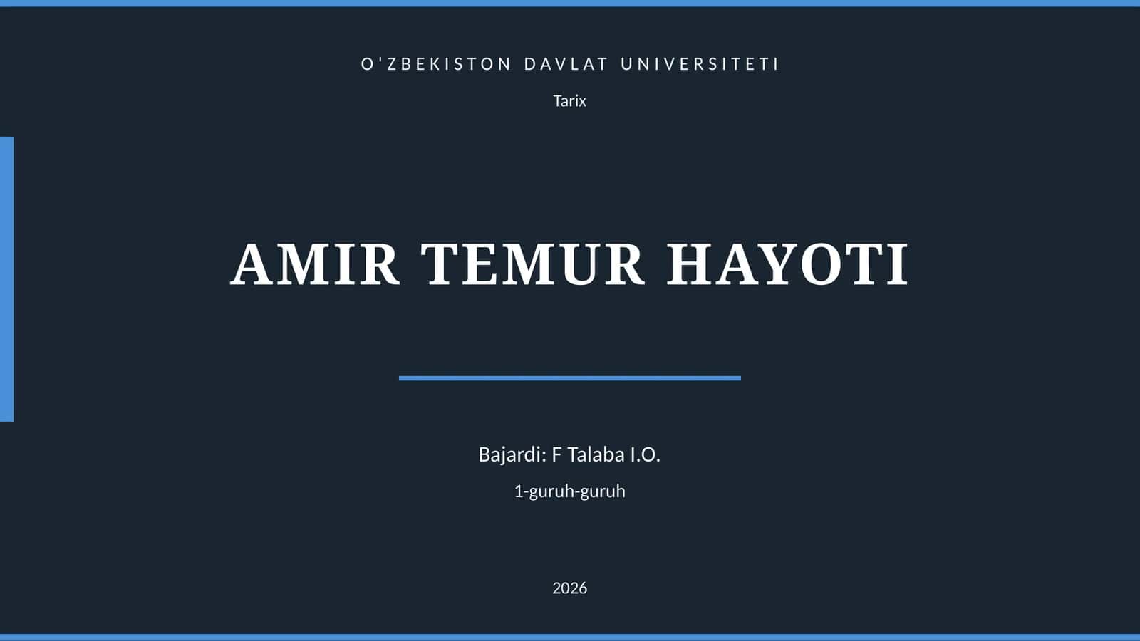 AMIR TEMUR HAYOTI 1
