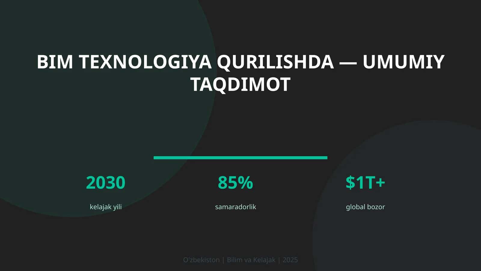 BIM texnologiya qurilishda — umumiy taqdimot 1