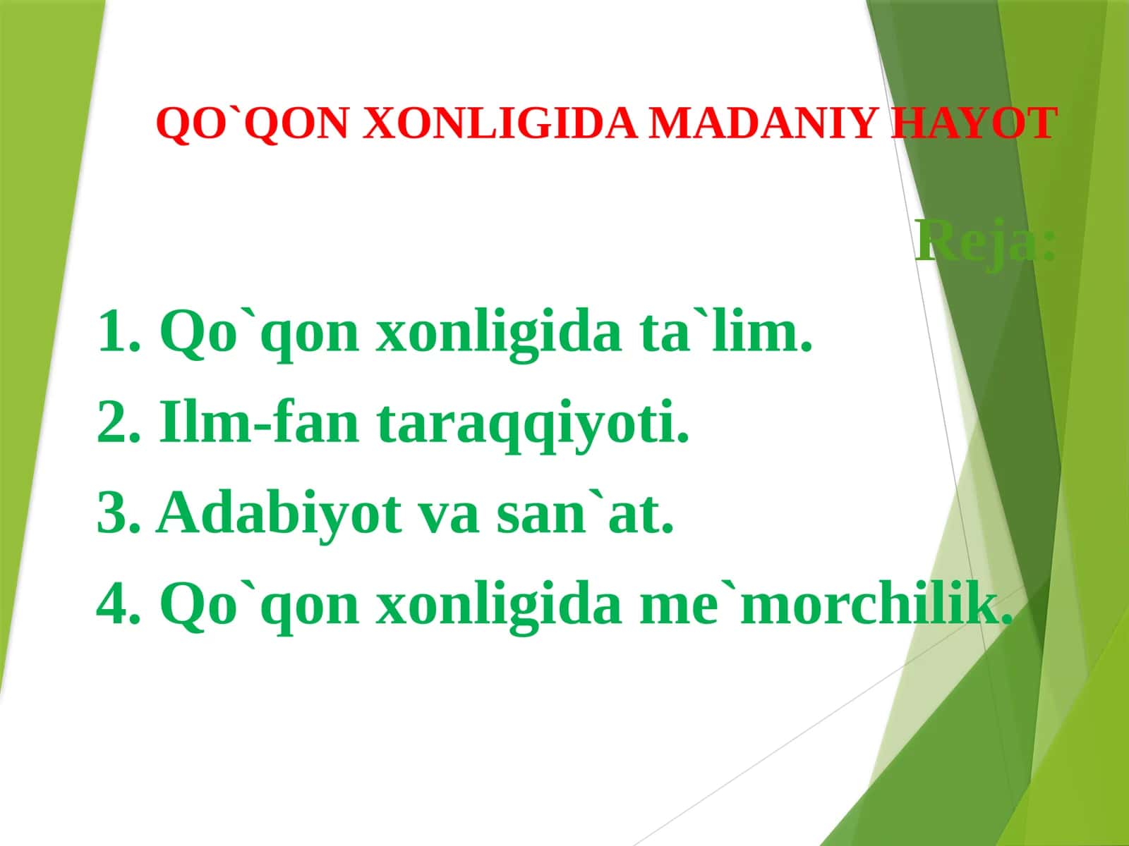 Qo`qon xonligida madaniy hayot 1