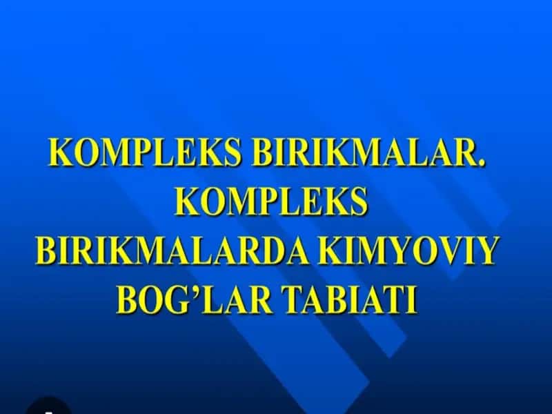 Kompleks birikmalar 1
