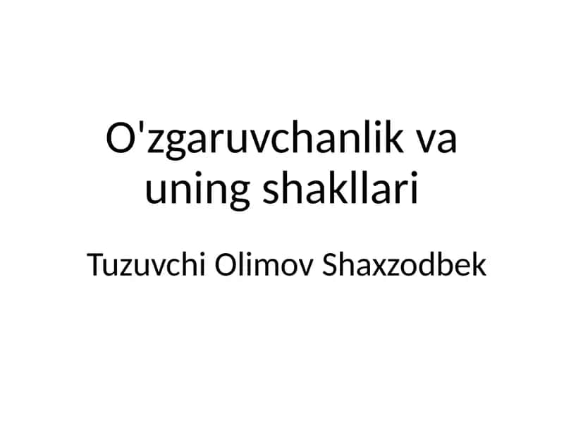 O'zgaruvchanlik va uning shakllari 1