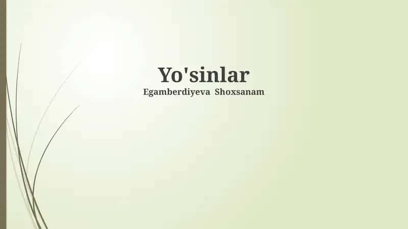 Yo'sinlar 1