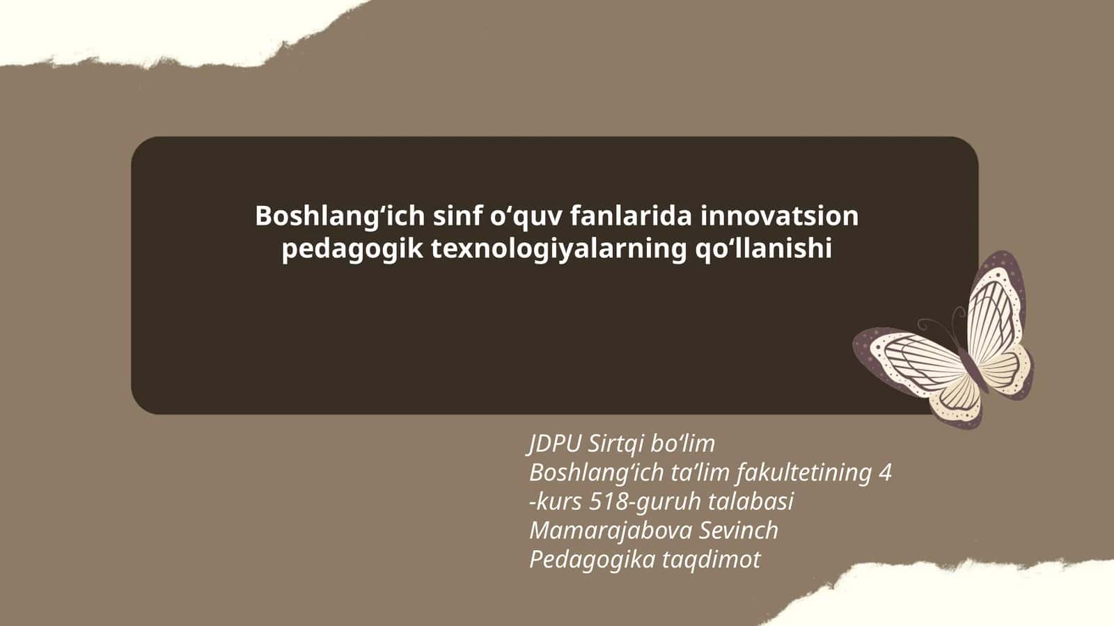Boshlangʻich sinf oʻquv fanlarida innovatsion pedagogik texnologiyalarning qoʻllanishi 1
