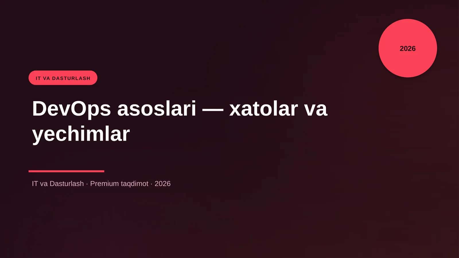 DevOps asoslari — xatolar va yechimlar 1