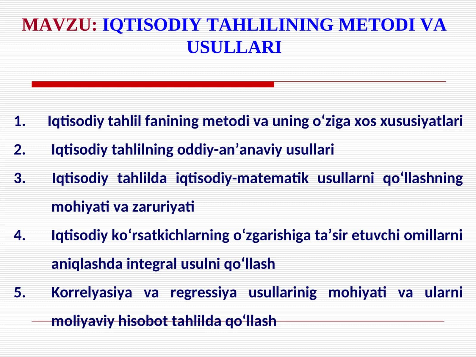 Iqtisodiy tahlilning metod va usullari 1