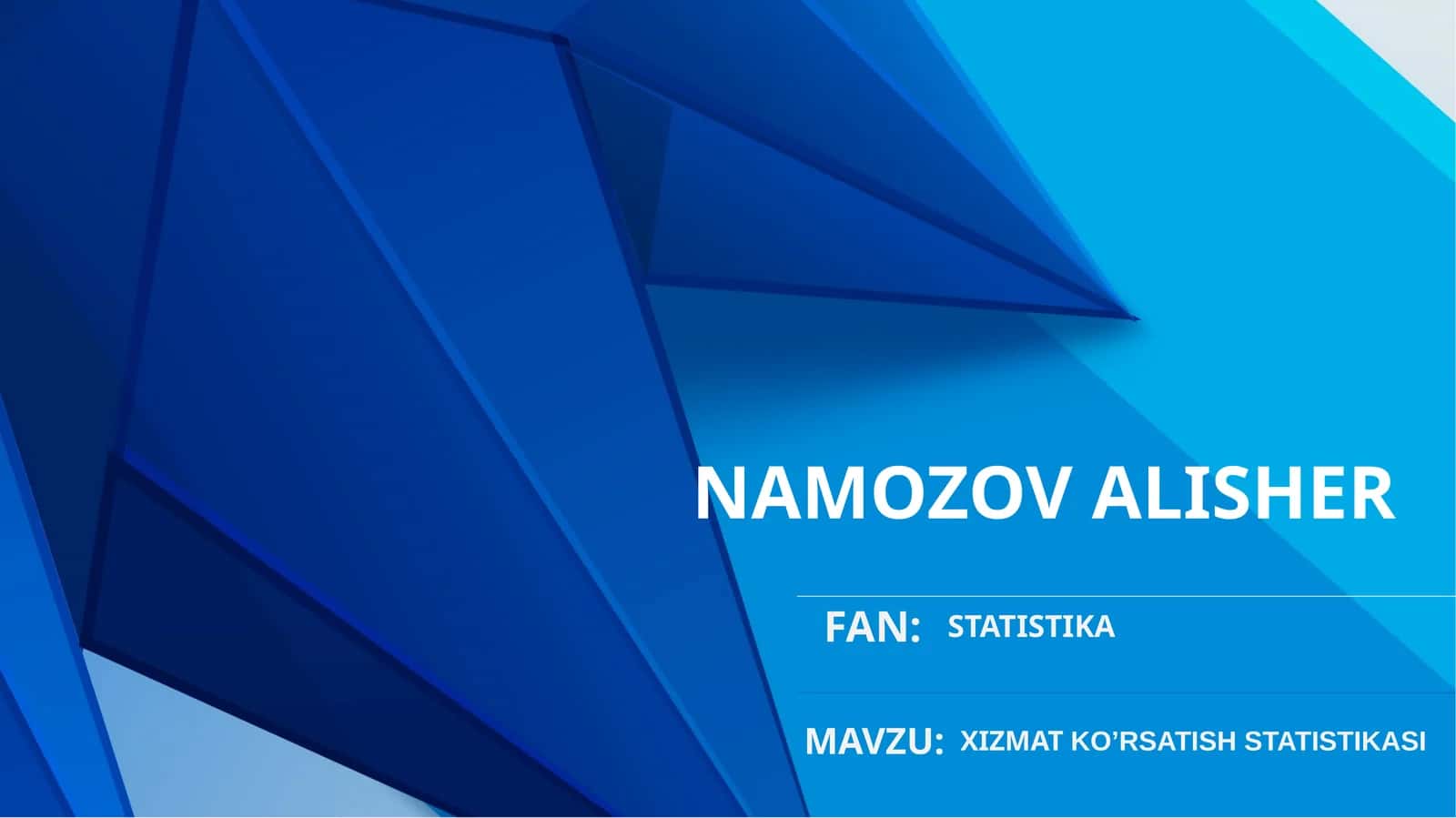 XIZMATKO’RSATISH STATISTIKASI 1