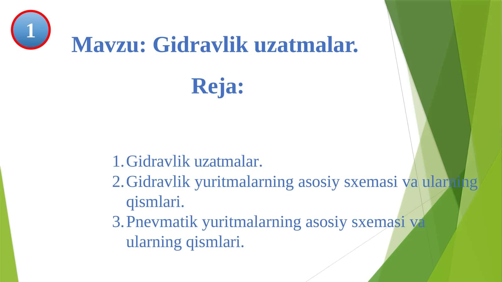Gidravlik uzatmalar 1