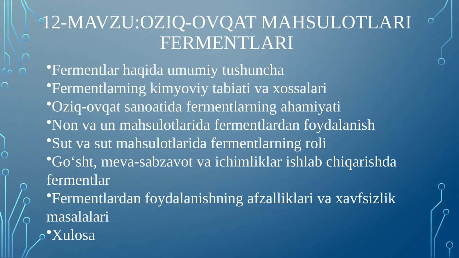 Oziq-ovqat Mahsulotlari Fermentlari 1