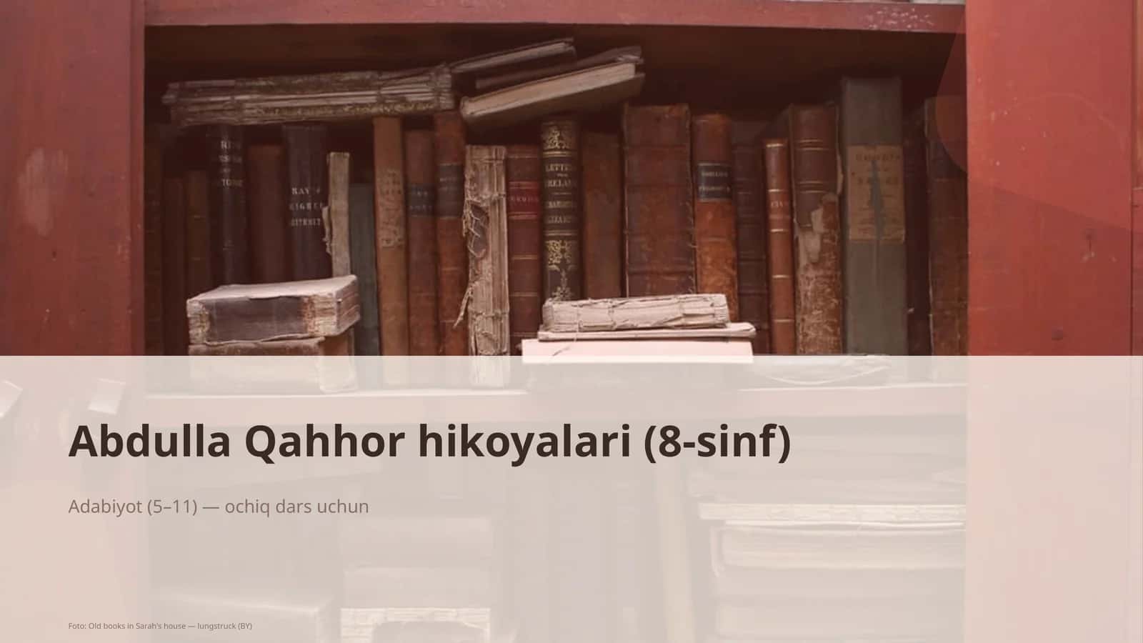 Abdulla Qahhor hikoyalari (8-sinf) 1