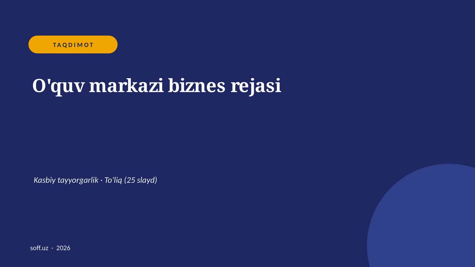 O'quv markazi biznes rejasi 1