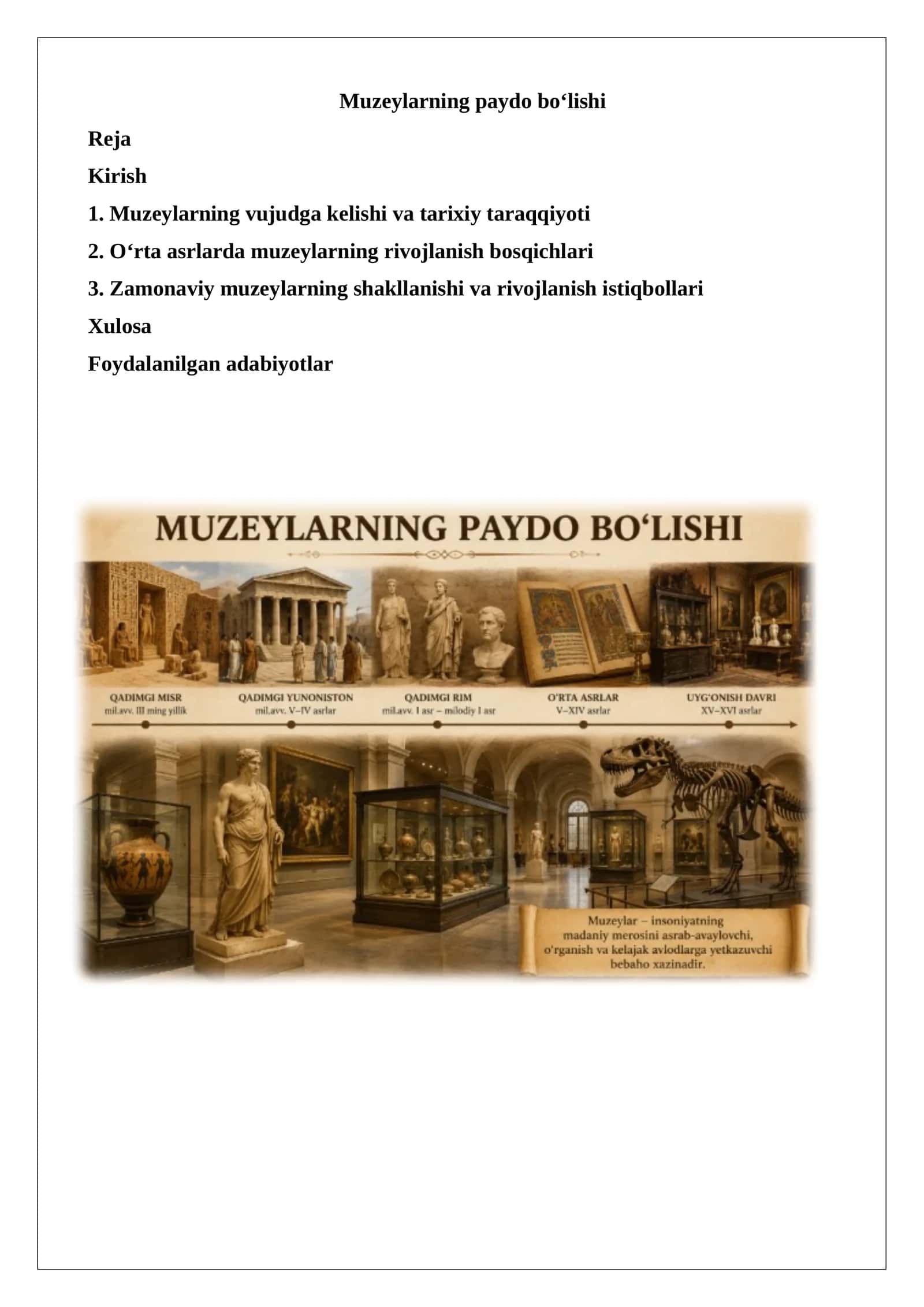 Muzeylarning paydo bo‘lishi 1