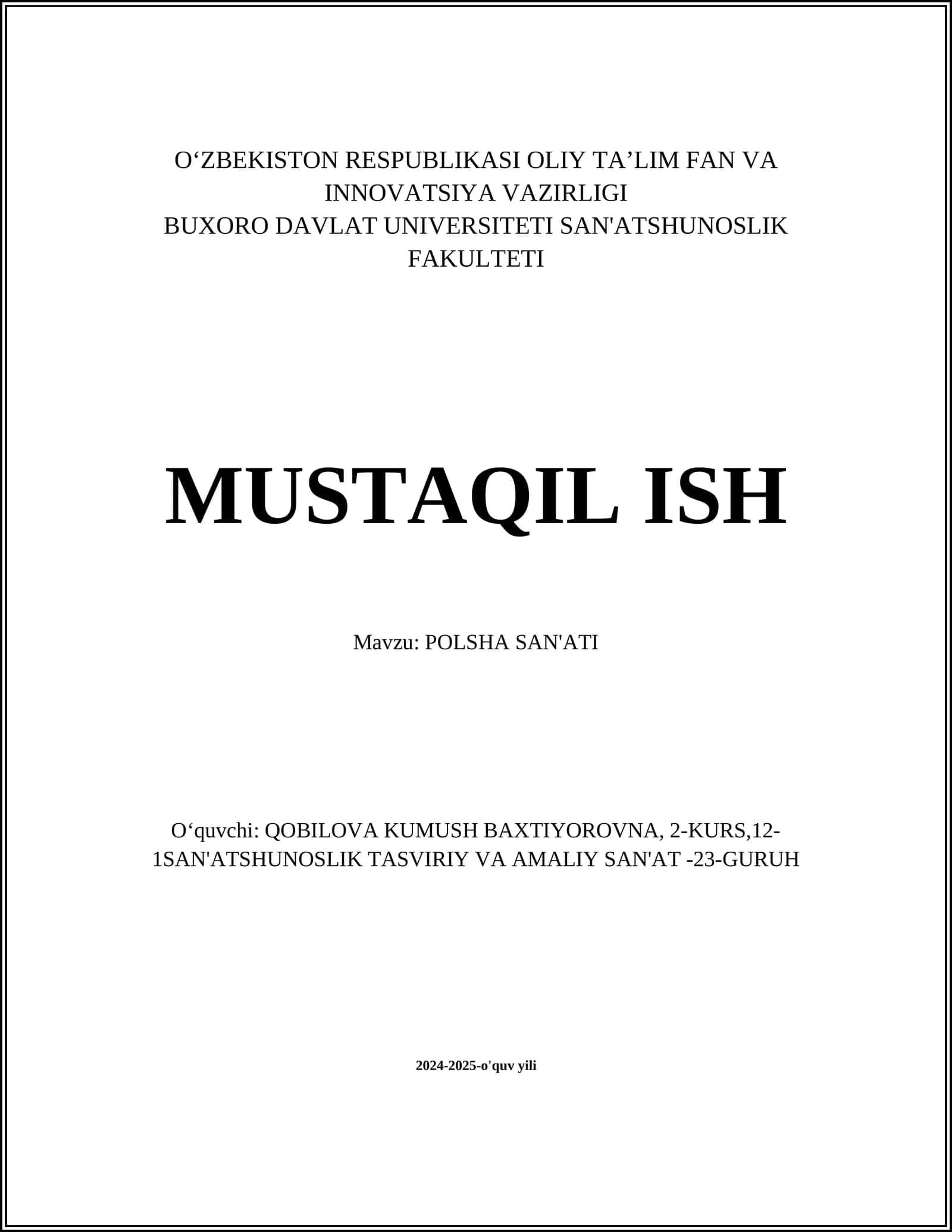 POLSHA SAN'ATI 1