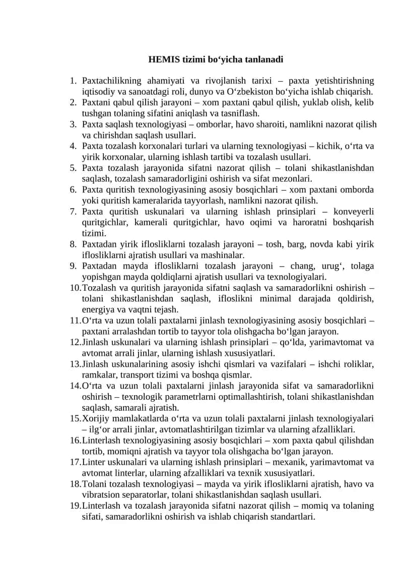 Paxtachilikning ahamiyati va rivojlanish tarixi 1