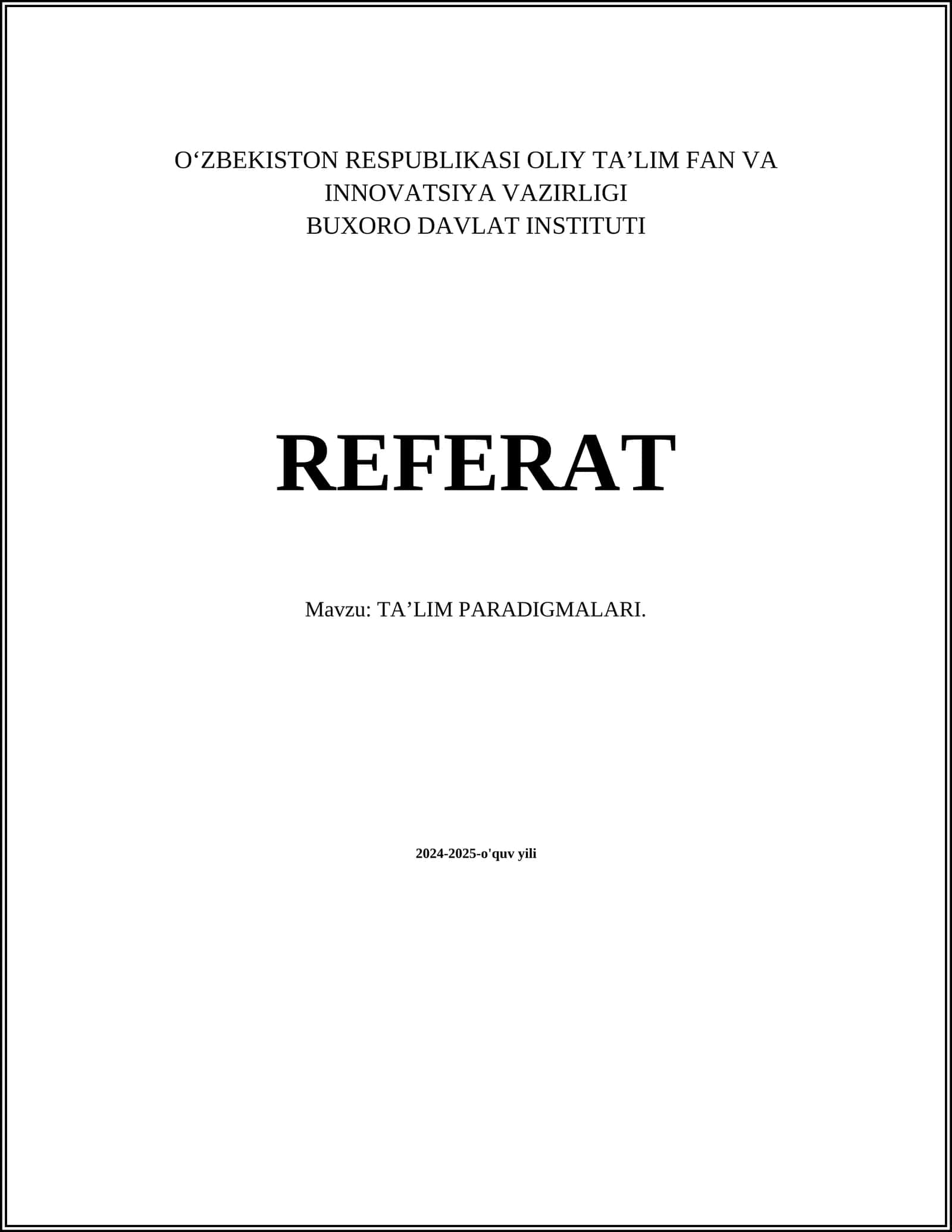 TA’LIM PARADIGMALARI 1