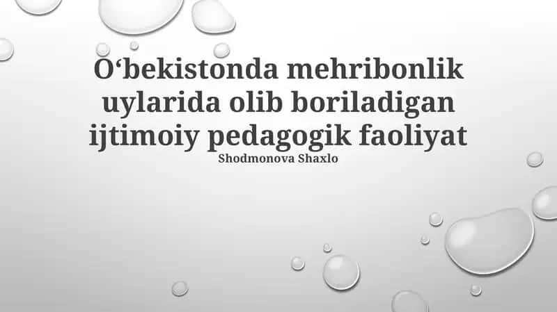 Ijtimoiy-pedagogik faoliyat 1
