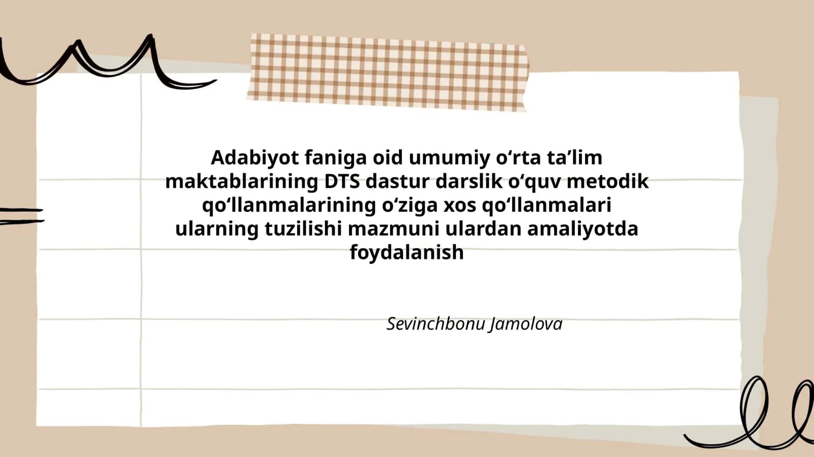 Adabiyot faniga oid umumiy oʻrta taʼlim maktablarining DTS dastur darslik oʻquv metodik qoʻllanmalarining oʻziga xos qoʻllanmalari ularning tuzilishi mazmuni ulardan amaliyotda foydalanish 1