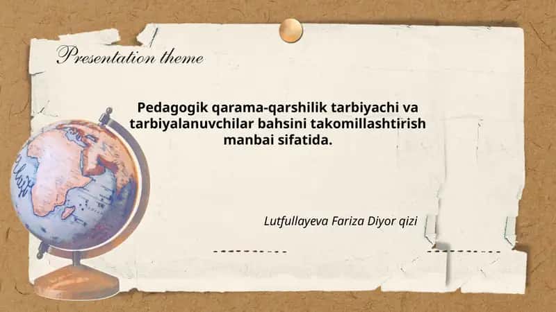 Pedagogik qarama-qarshilik 1