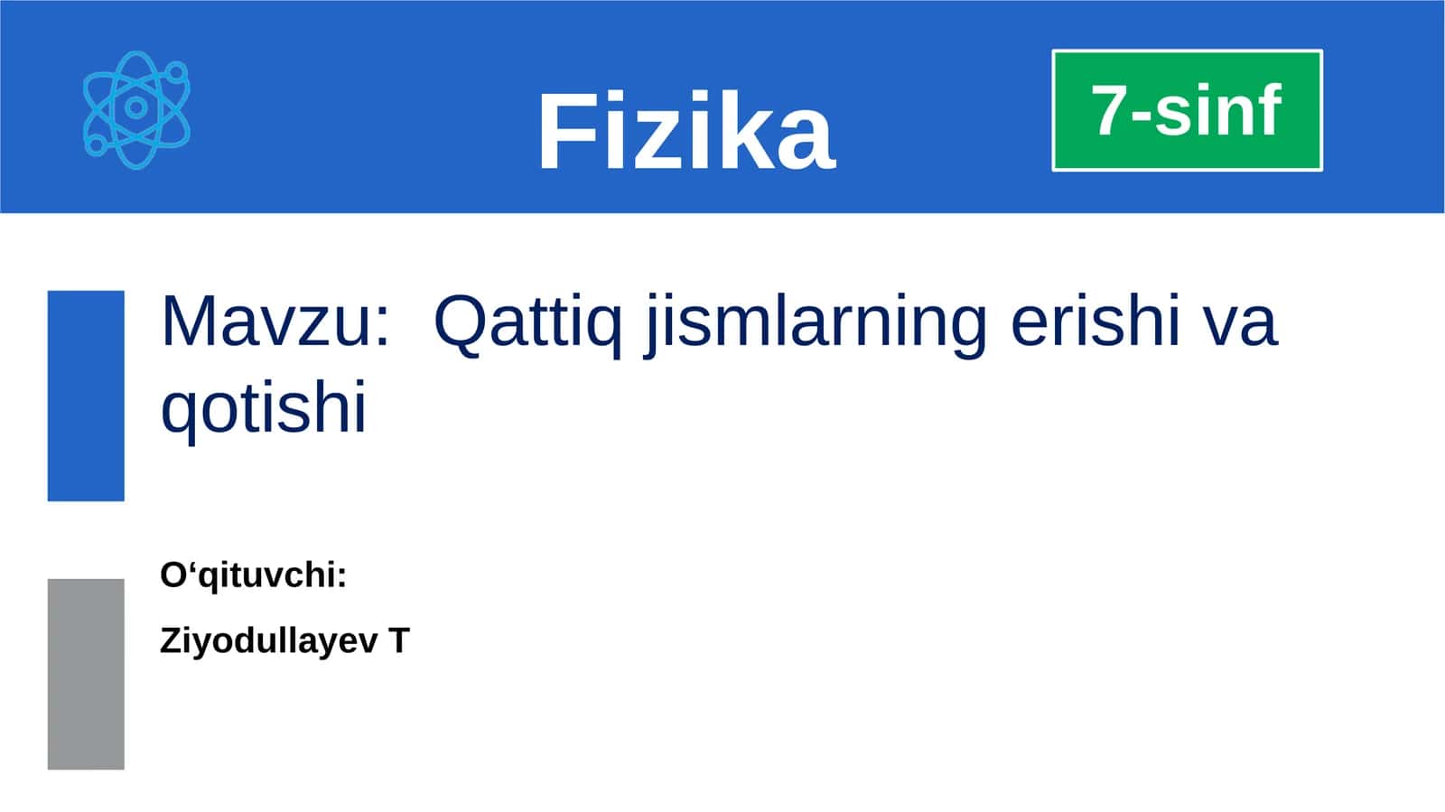 Qattiq jismlarning erishi va qotishi 1