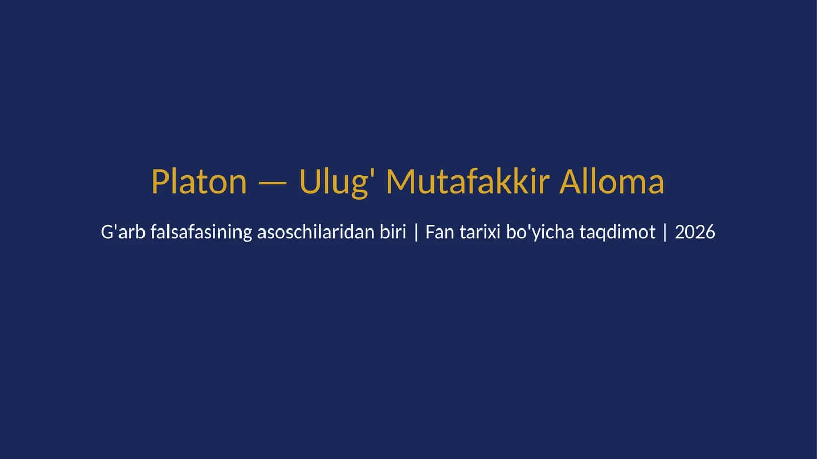 Platon — ulug' mutafakkir alloma 1