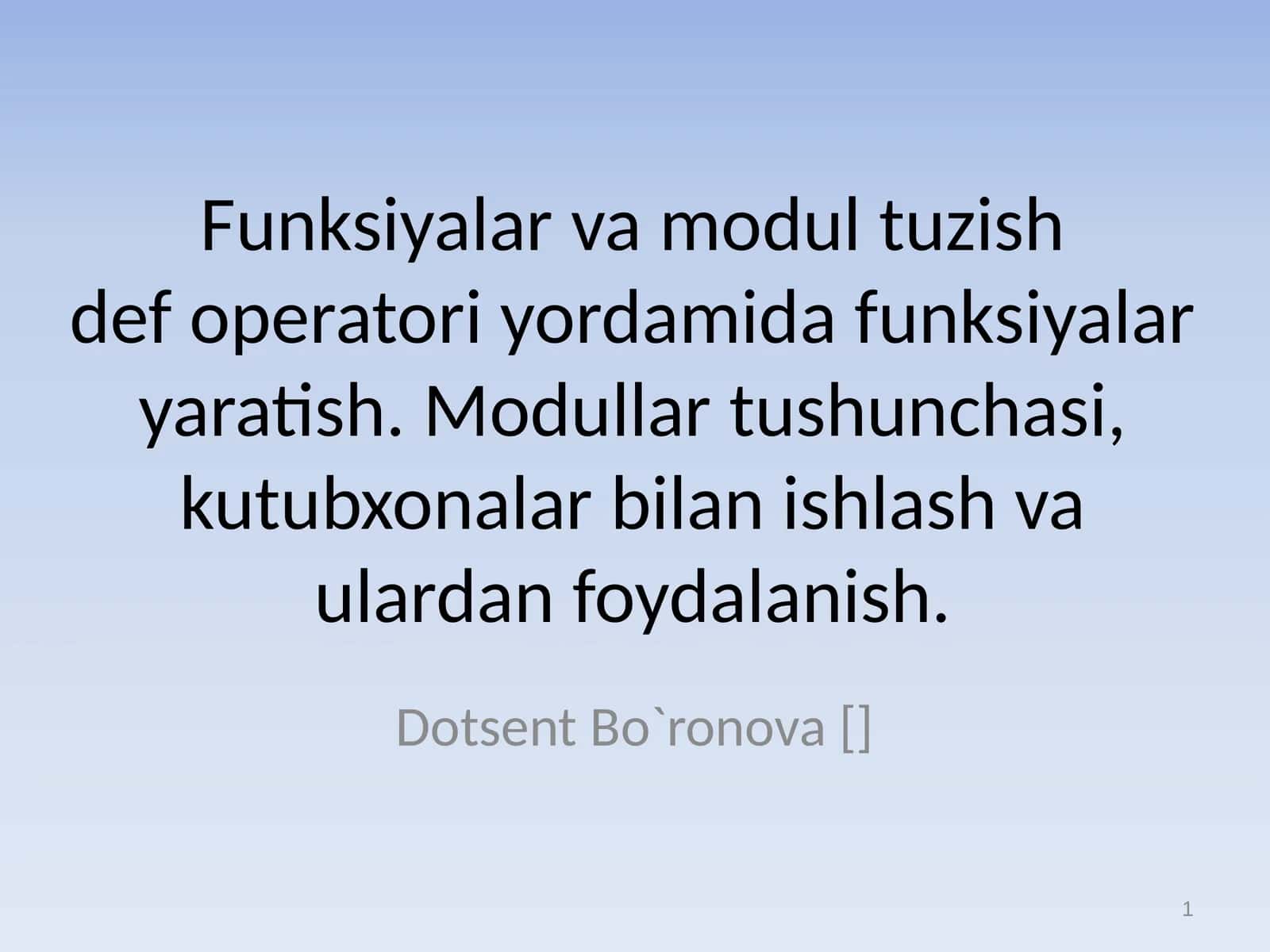 Dotsent Bo`ronova [] 1