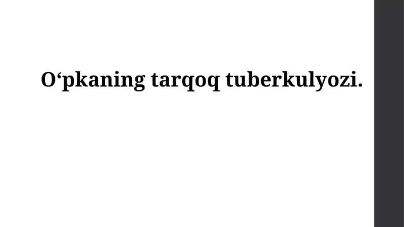 O‘pkaning tarqoq tuberkulyozi 1