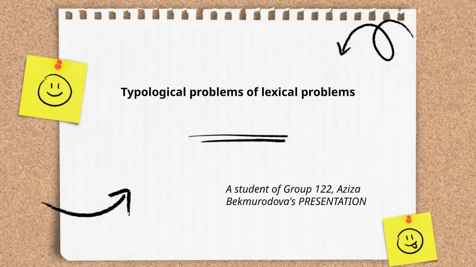 Typological problems of lexical problems 1
