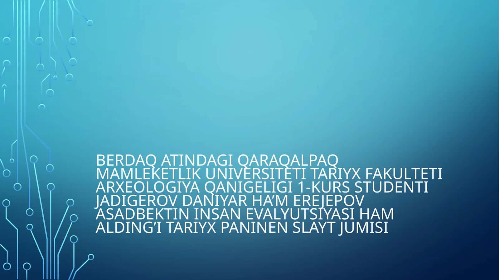 Son’g’I uruw jamat basqishi 1