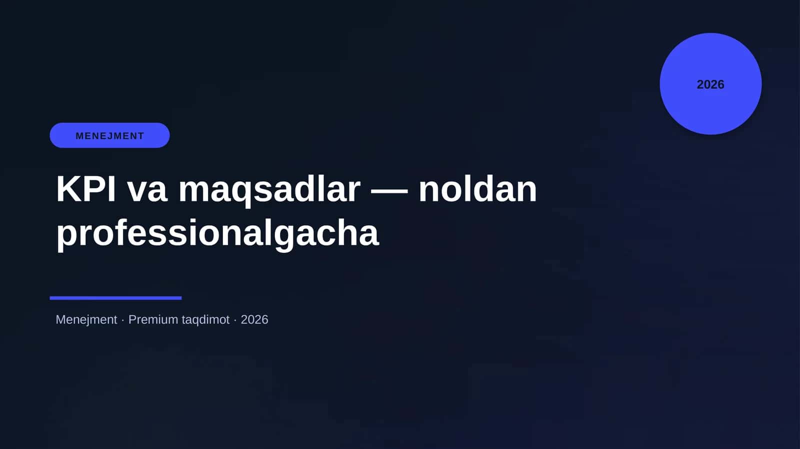 KPI va maqsadlar — noldan professionalgacha 1
