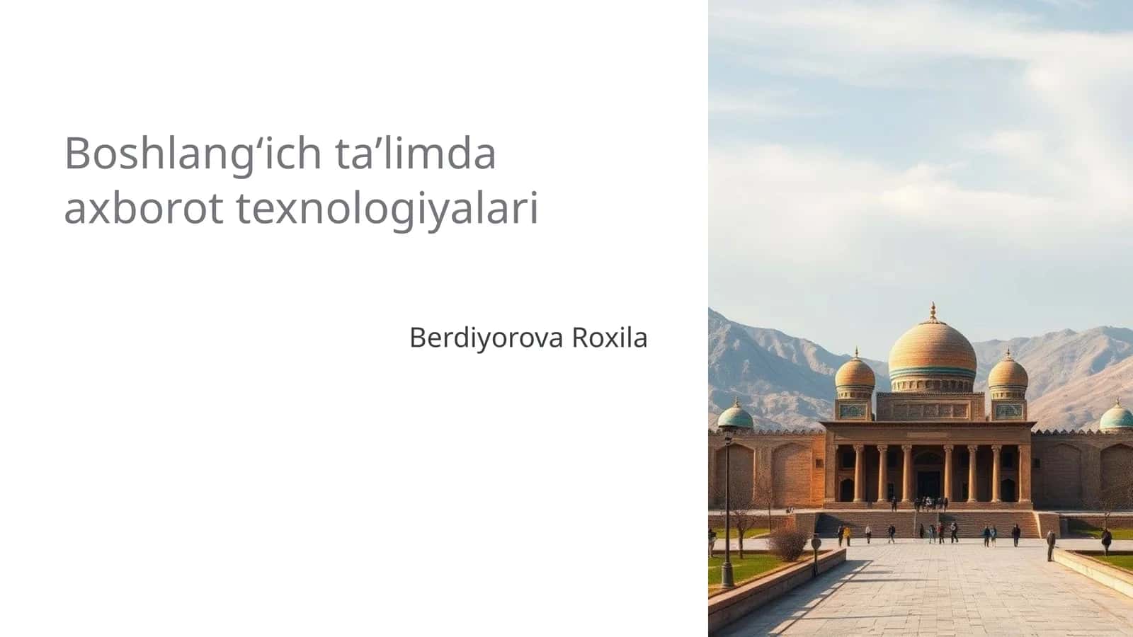 Boshlangʻich taʼlimda axborot texnologiyalari 1