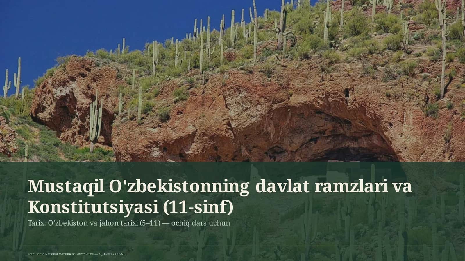Mustaqil O'zbekistonning davlat ramzlari va Konstitutsiyasi (11-sinf) 1