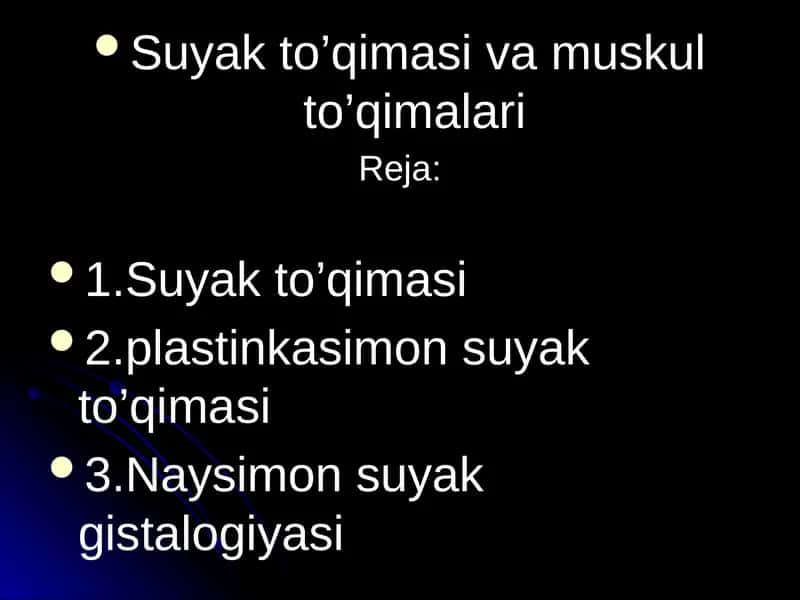 Suyak to’qimasi va muskul to’qimalari 1