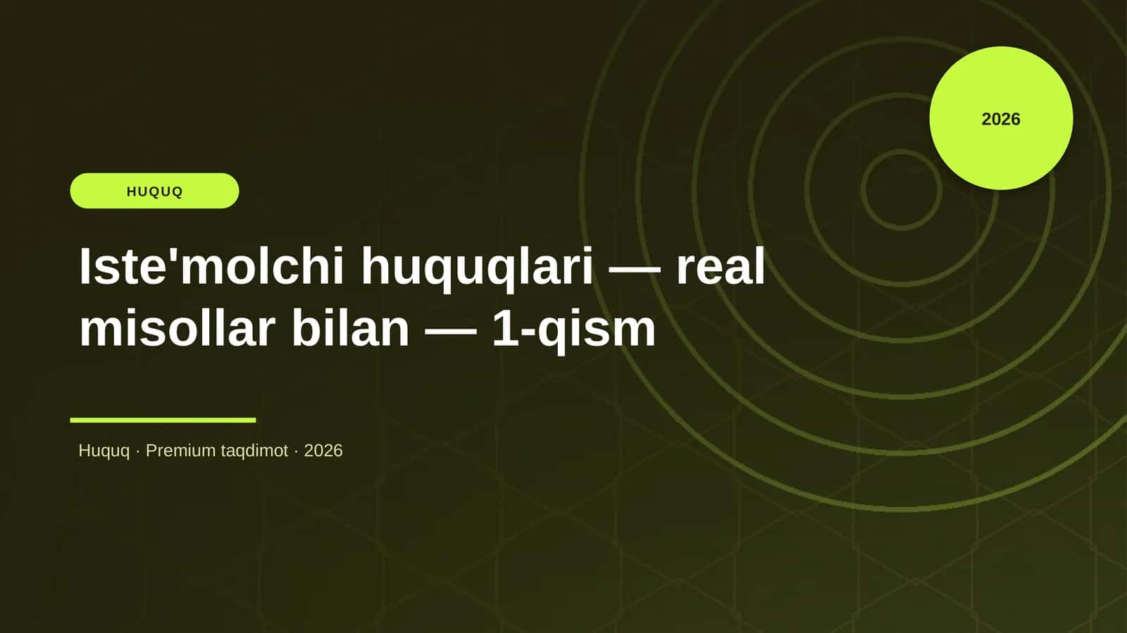 Iste'molchi huquqlari — real misollar bilan — 1-qism 1