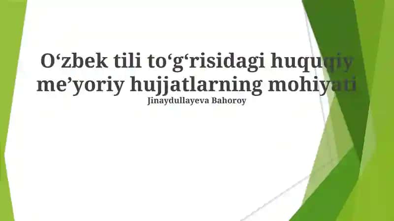 Huquqiy O'zbek tilining muammolari va kelajak yo'nalishlari