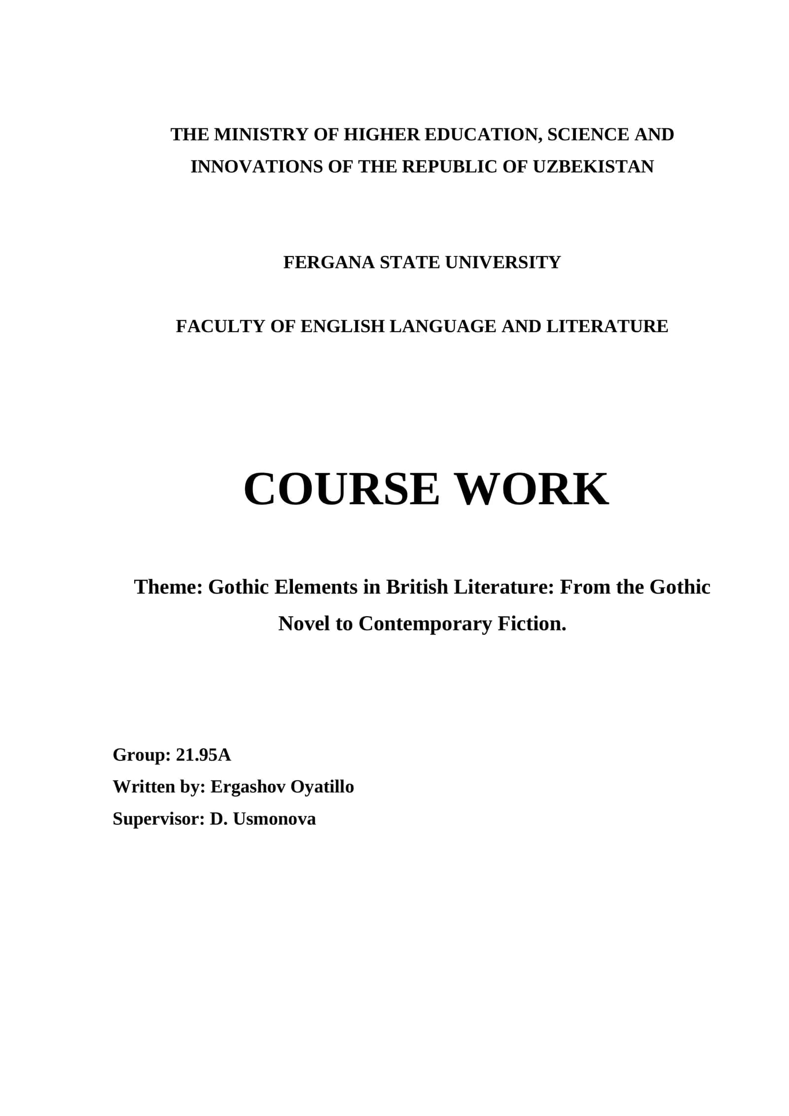 COURSE WORK 1
