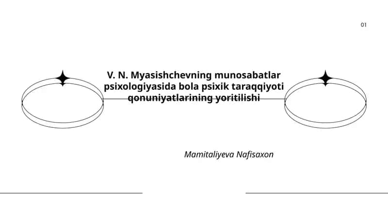 V. N. Myasishchevning munosabatlar psixologiyasida bola psixik taraqqiyoti qonuniyatlarining yoritilishi 1