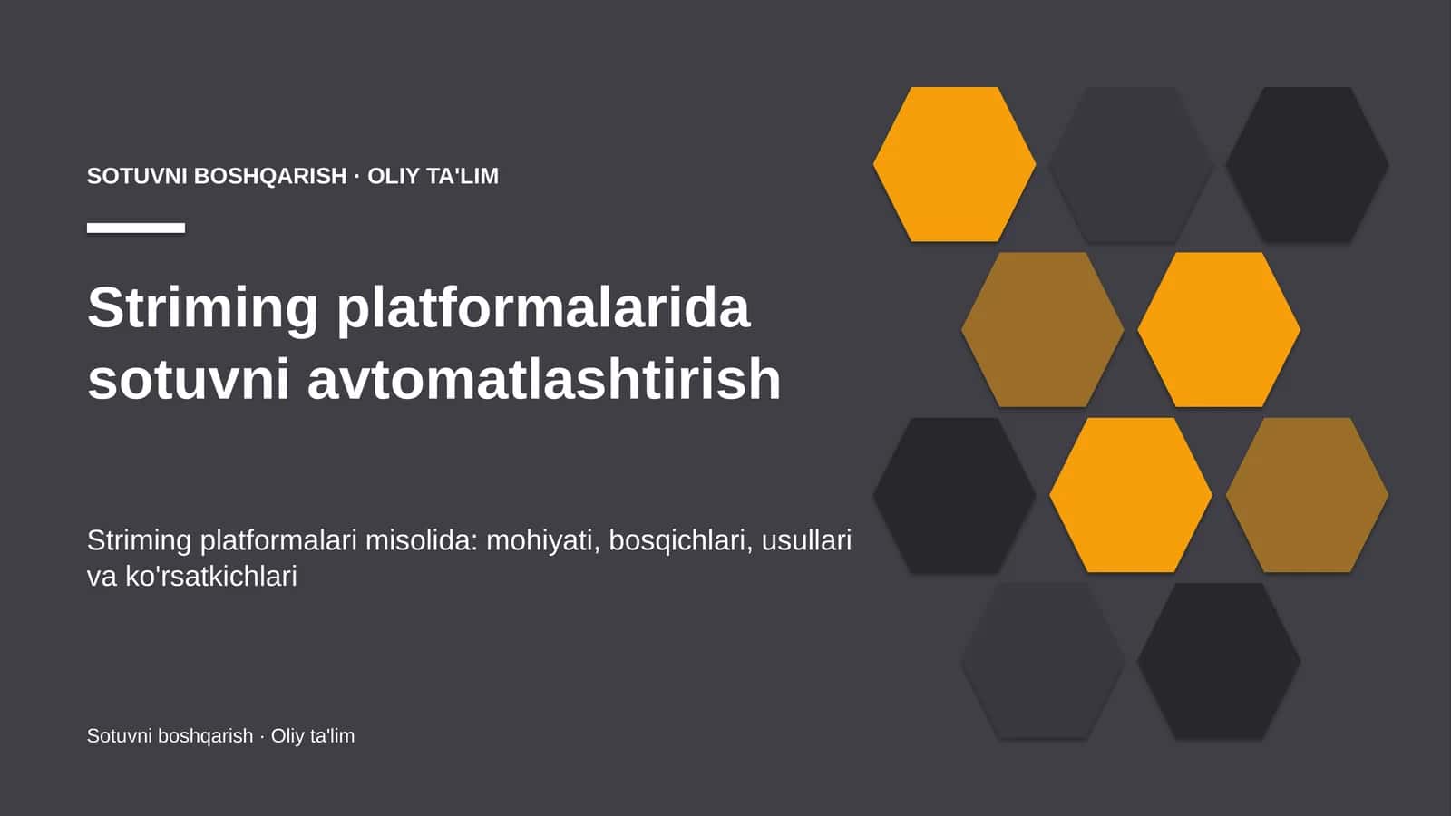Striming platformalarida sotuvni avtomatlashtirish 1