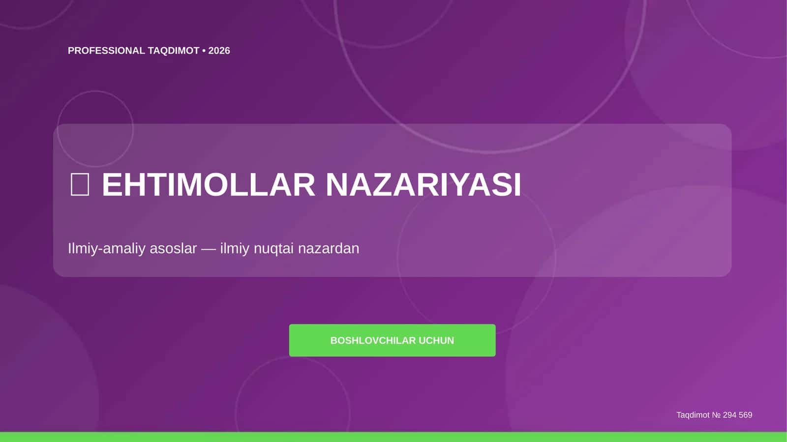 EHTIMOLLAR NAZARIYASI 1