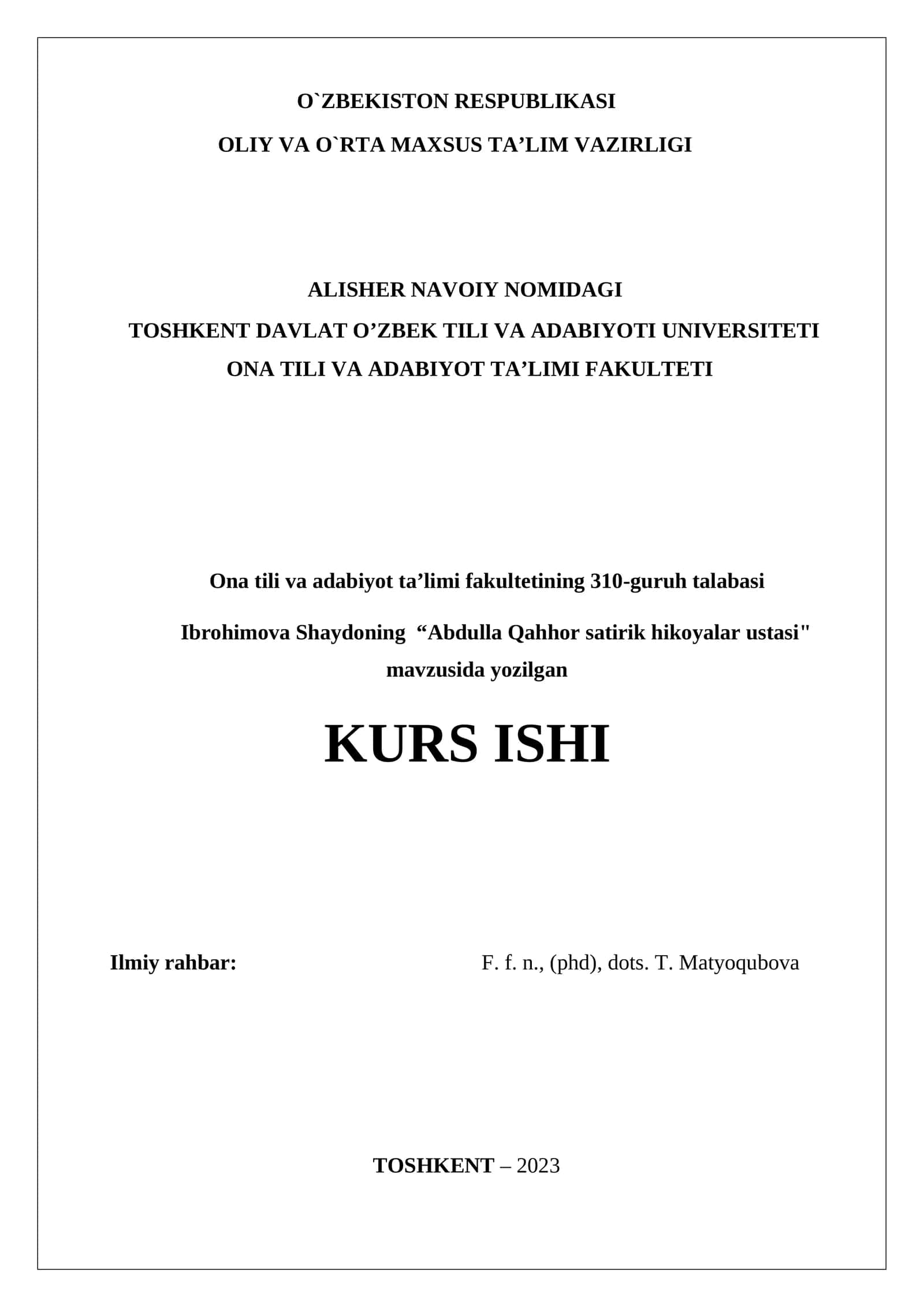 Abdulla Qahhor satirik hikoyalar ustasi 1