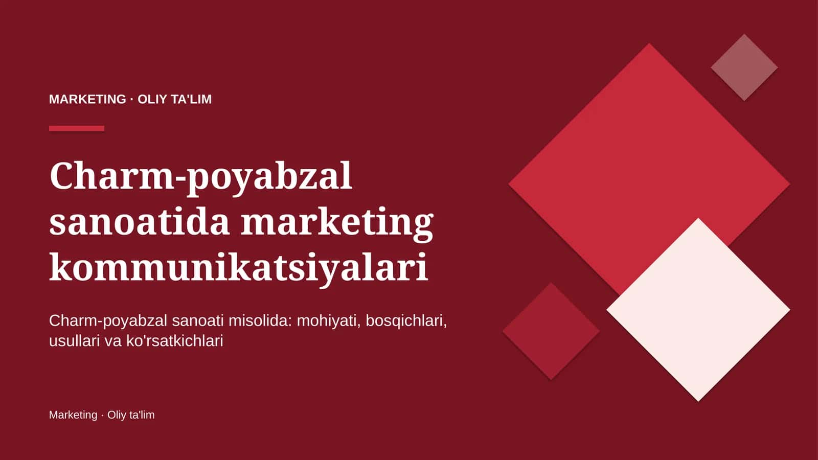 Charm-poyabzal sanoatida marketing kommunikatsiyalari 1
