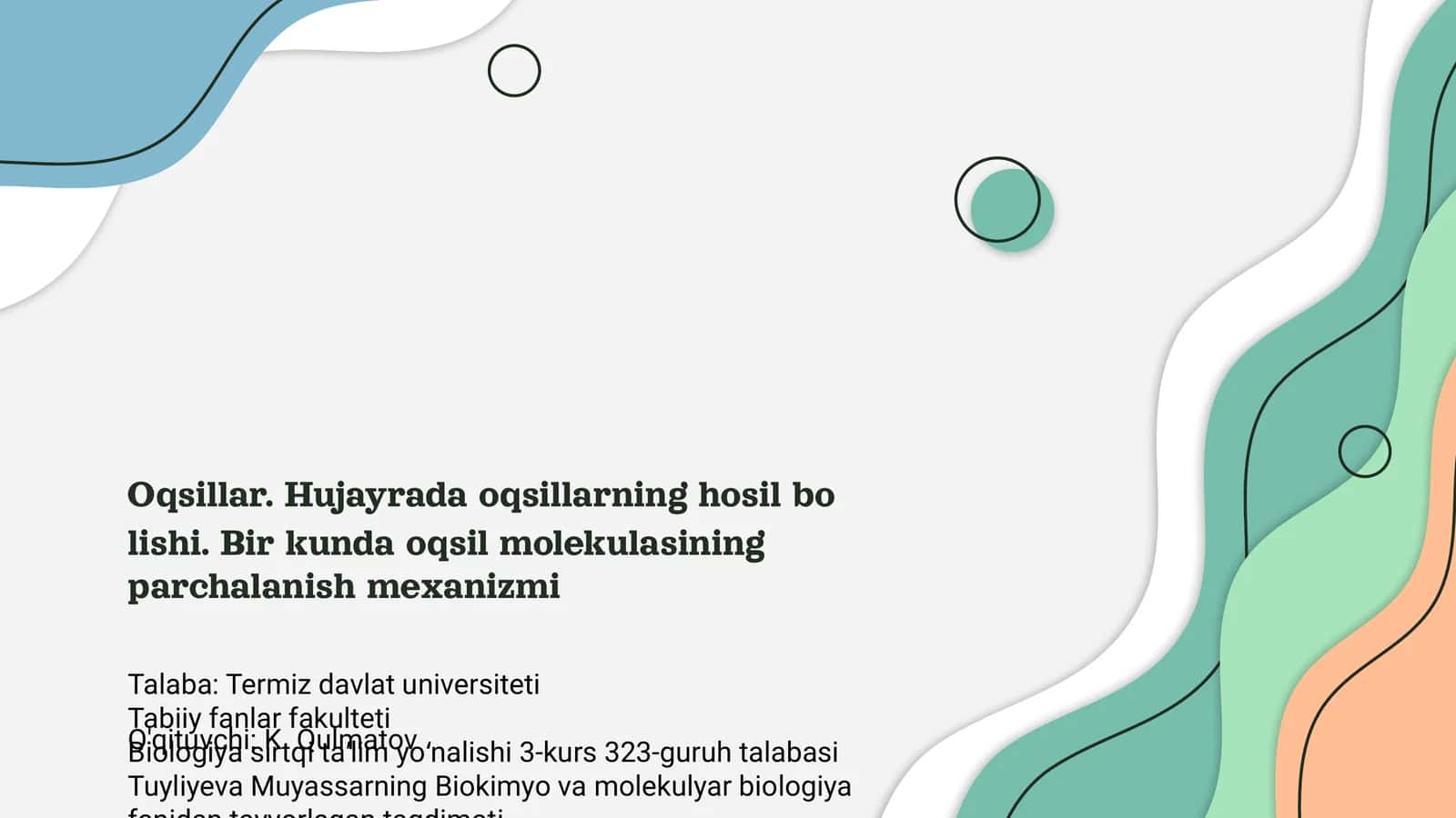 Oqsillar va ularning ahamiyati 1