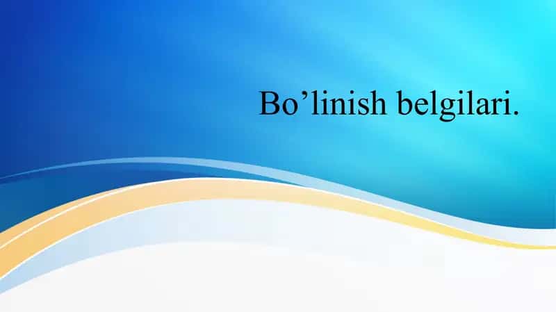 Bo'linish belgilari 2 dan 20 gacha 1