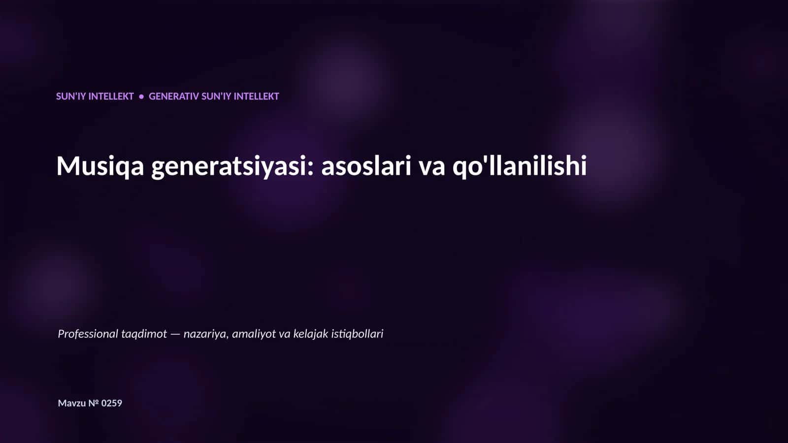 Generativ SUN'IY INTELLEKT 1