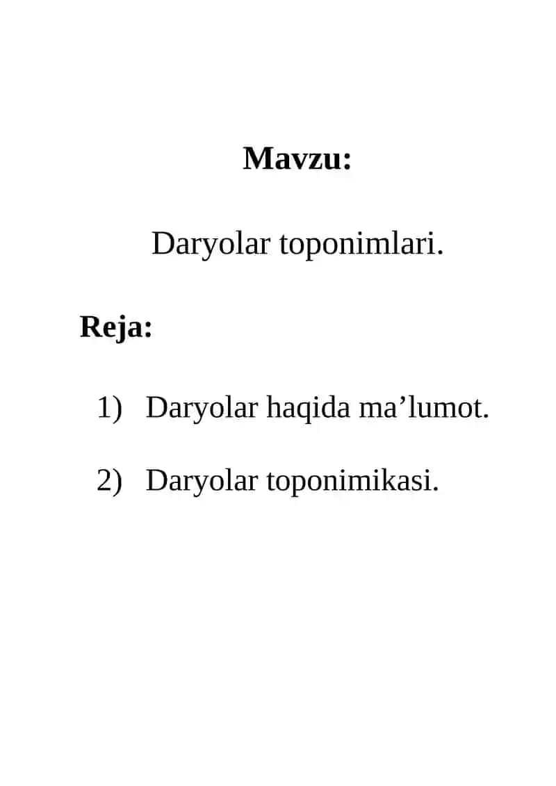 Daryolar toponimlari 1