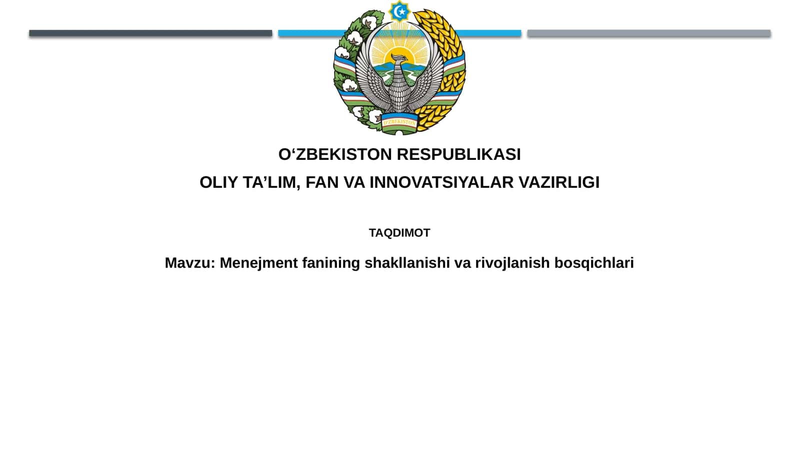 Menejment fanining shakllanishi va rivojlanish bosqichlari 1