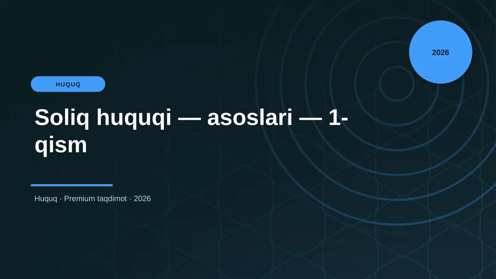 Soliq huquqi — asoslari — 1-qism 1