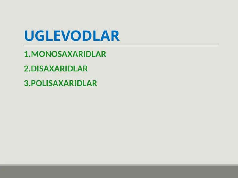 Uglevodlar 1