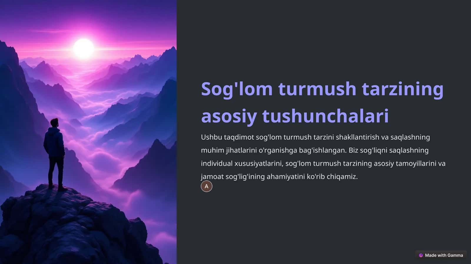 Sog'lom turmush tarzining asosiy tushunchalari 1